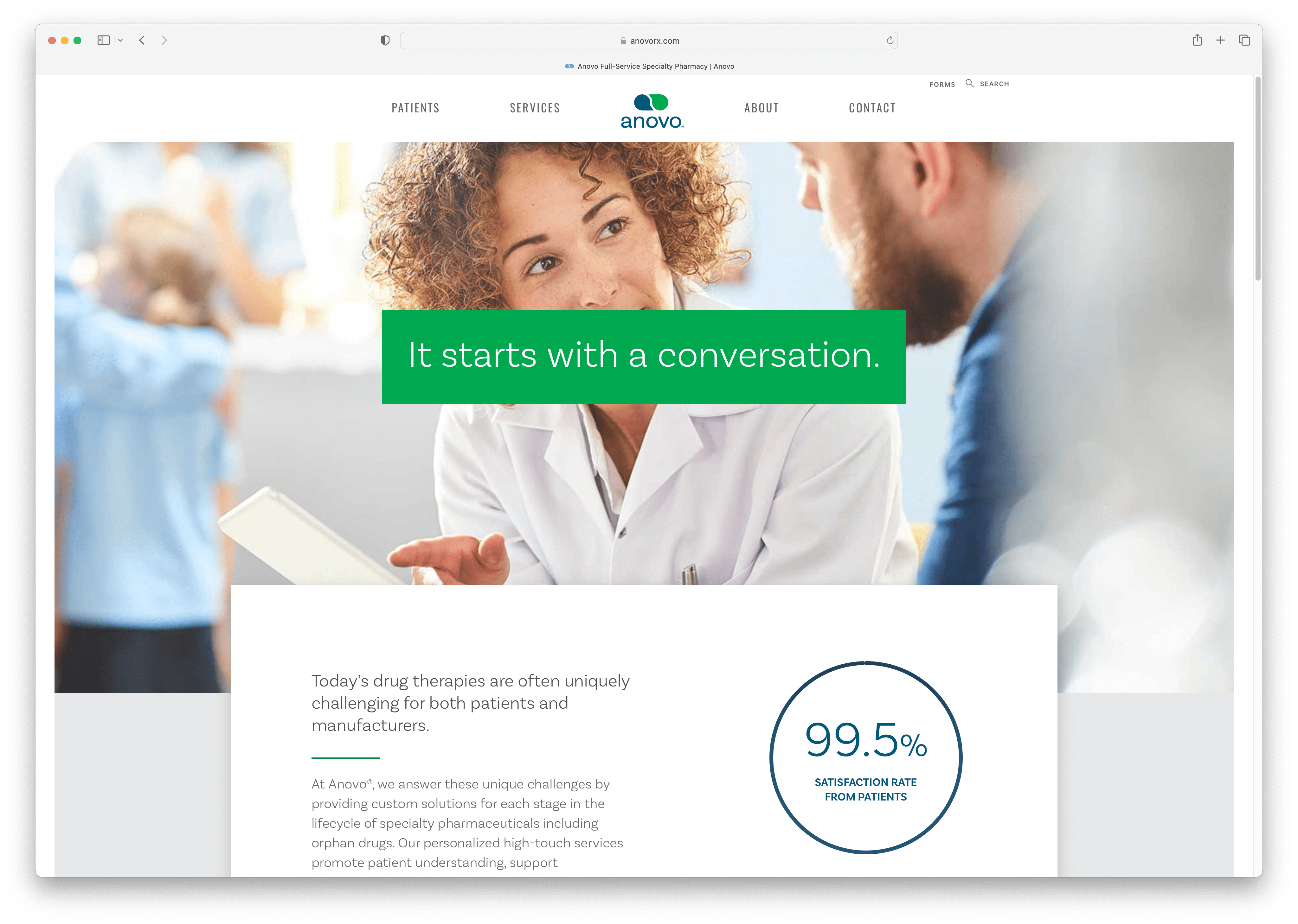 Wedsite for anovo (specialty pharmacy)