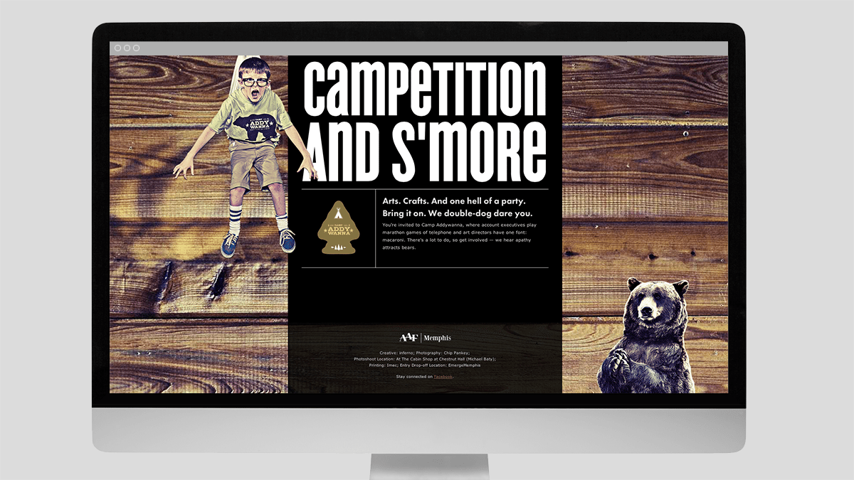 Website for aaf Memphis (Event Design)